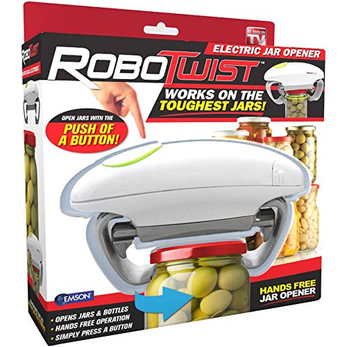 Robotwist Jar Opener, Automatic Jar Opener, Deluxe Model With Improved Torque, Robo Twist Kitchen Gadgets For Home, Electric Handsfree Easy Jar Opener – Works On All Jar Sizes, As Seen On Tv #TOP5