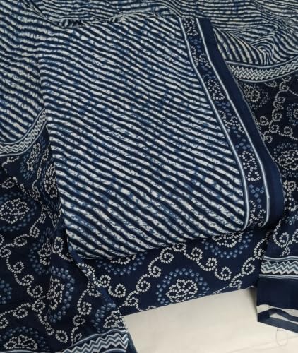 Image of DRAVINAM Trends Women's Premium Cambric Cotton Jaipuri Printed Unstitched Salwar Suit Dress Material with Mulmul Cotton Dupatta