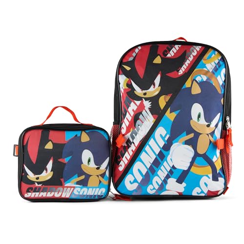 AI ACCESSORY INNOVATIONS Sonic The Hedgehog & Shadow 2 Piece Backpack Set Boys & Girls 16 School Bag Black