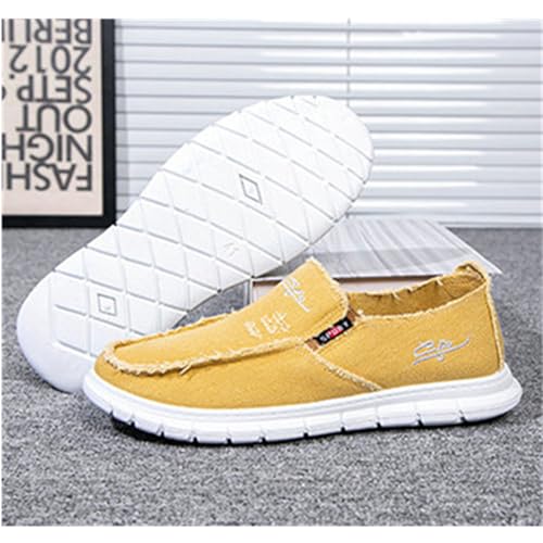 Mens Hands Free Slip-on Loafers Shoes Wide Width Casual Canvas Loafers Shoes Mens Boat Shoes4