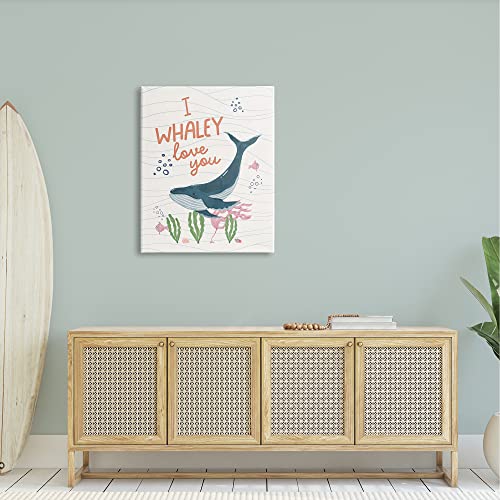 Image of Whaley Love You Quirky Ocean, 30 x 40 Inch Canvas Wall Art