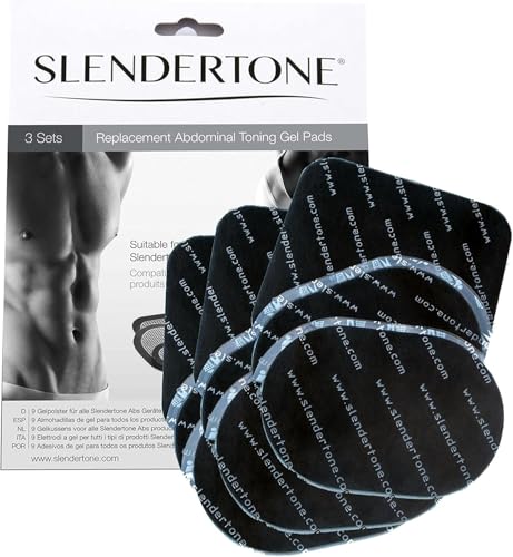 Slendertone - Paquete triple de almohadillas de repuesto, unisex, ABS, negro