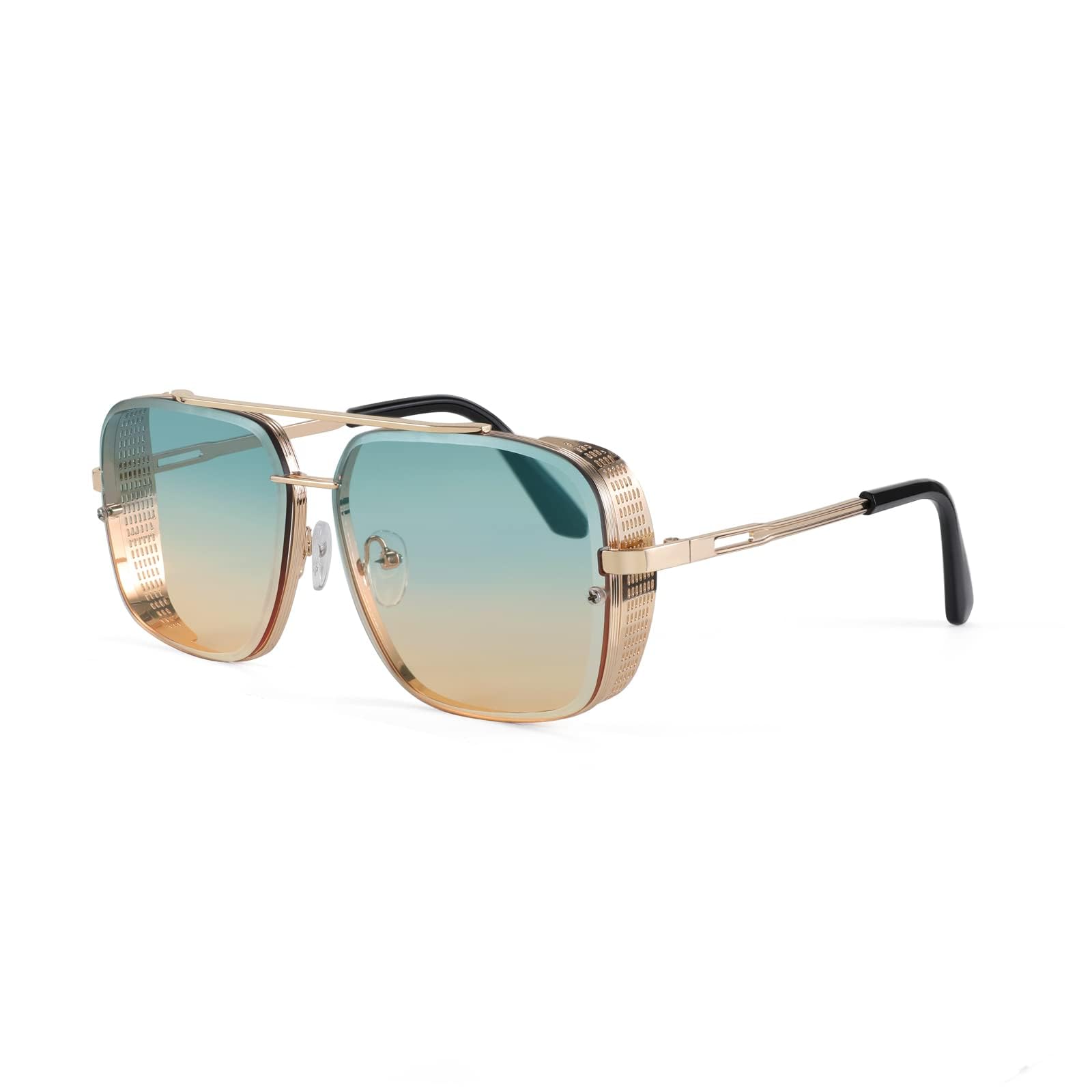 Sunglasses Mens Women Vintage Pilot Square Trendy Metal Steampunk Fishing Driving Sun Glasses E1137-image-37