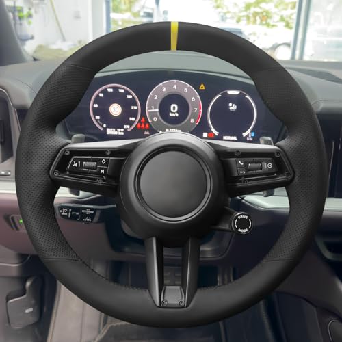 MEWANT Car Steering Wheel Covers for Porsche 911 (992) / Macan/Panamera/Taycan Hand-Stitched Car Steering Wrap - Image 4