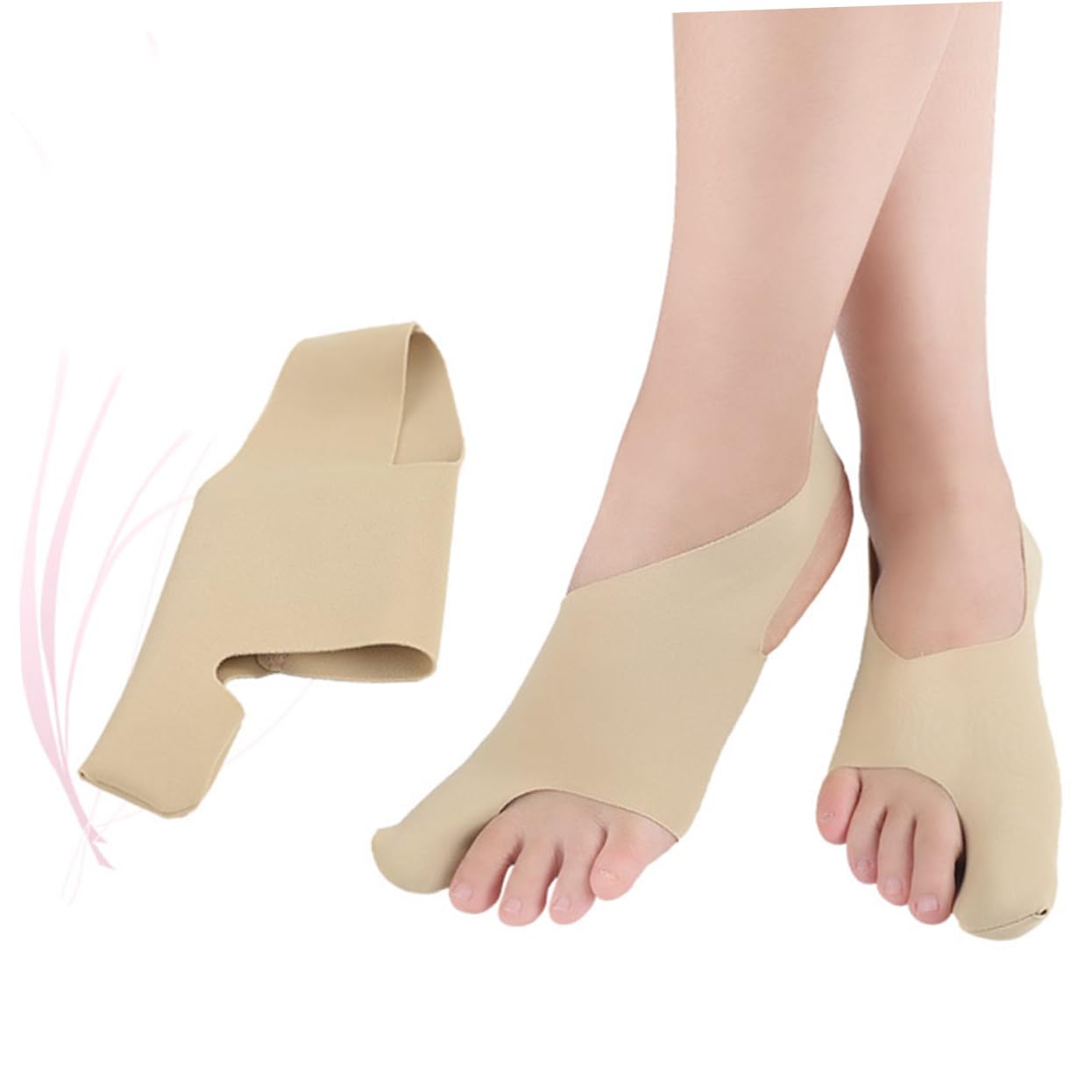 COLLBATH 1 Pair Elastic Straightener Eversion Bunion Relief Sleeve Support Bunion Straightener Overlapping Lady Straighteners Khaki