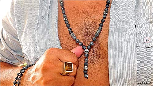 Men Necklace - Labradorite Necklace - Surfer necklace - Fashion Boho necklace3
