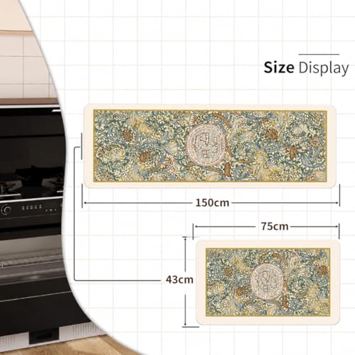 Image of Kitchen Anti Slip Mat for Floor, Waterproof Washable Kitchen Mats, Non Slip Kitchen Floor Mats for Home, Soft Mats for Kitchen, Kitchen Mats for Floor Anti Slip (Botanic- Multi)
