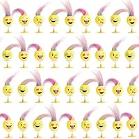 THE TWIDDLERS 36 Emoji Spring Jump Up Pop Up Toys for Kids, 6cm - Smiley Face Birthday Party Favours with Multicolour Hair, Multipack Goody Bag Fillers and Jumping Toy Gift Set, Classroom Prizes