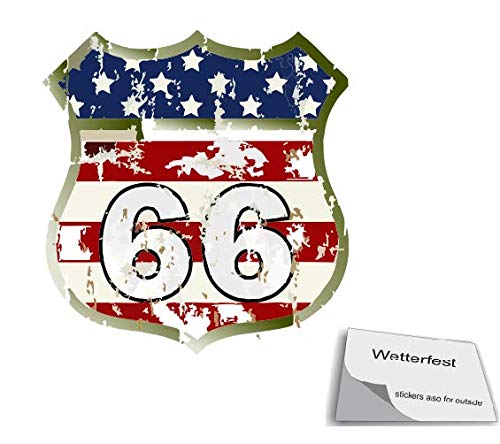 Autocollant USA Route sticker americain 30x30 cm deco retro R20/1/2