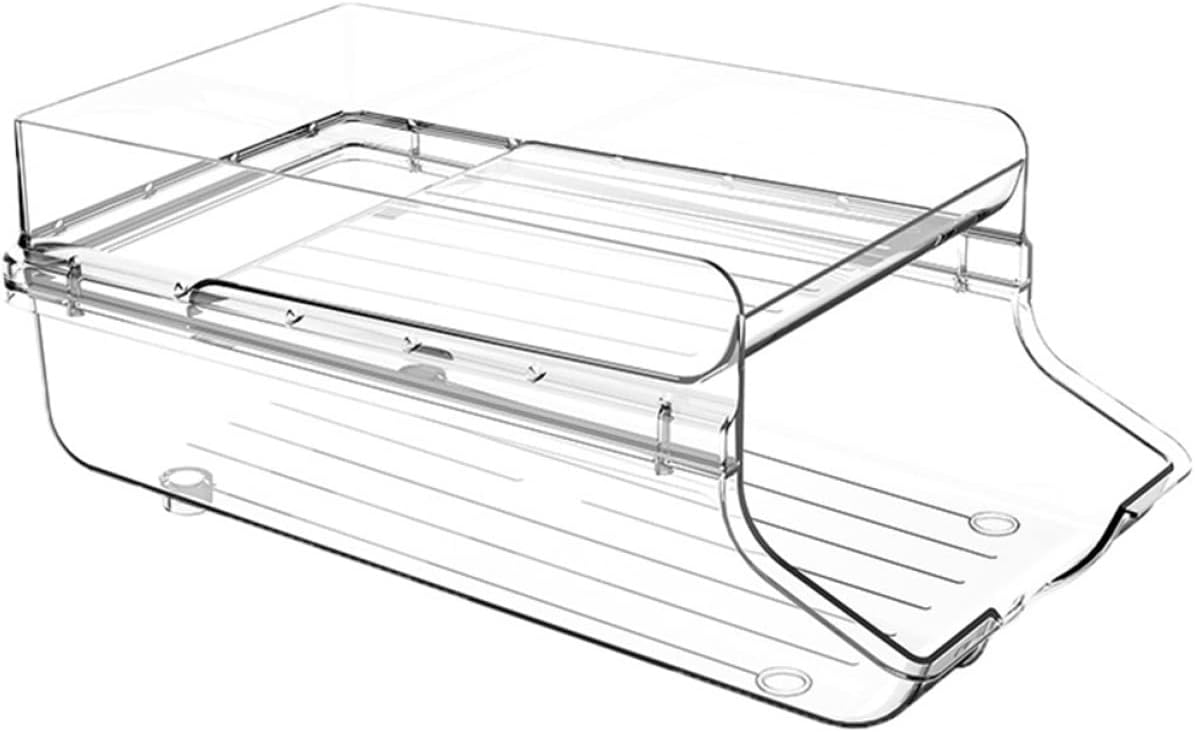 Garneck Beverage Can Dispenser Double Soda Can Organizer for Refrigerator Space-saving Drink Storage Rack for Kitchen Pantry Rvs