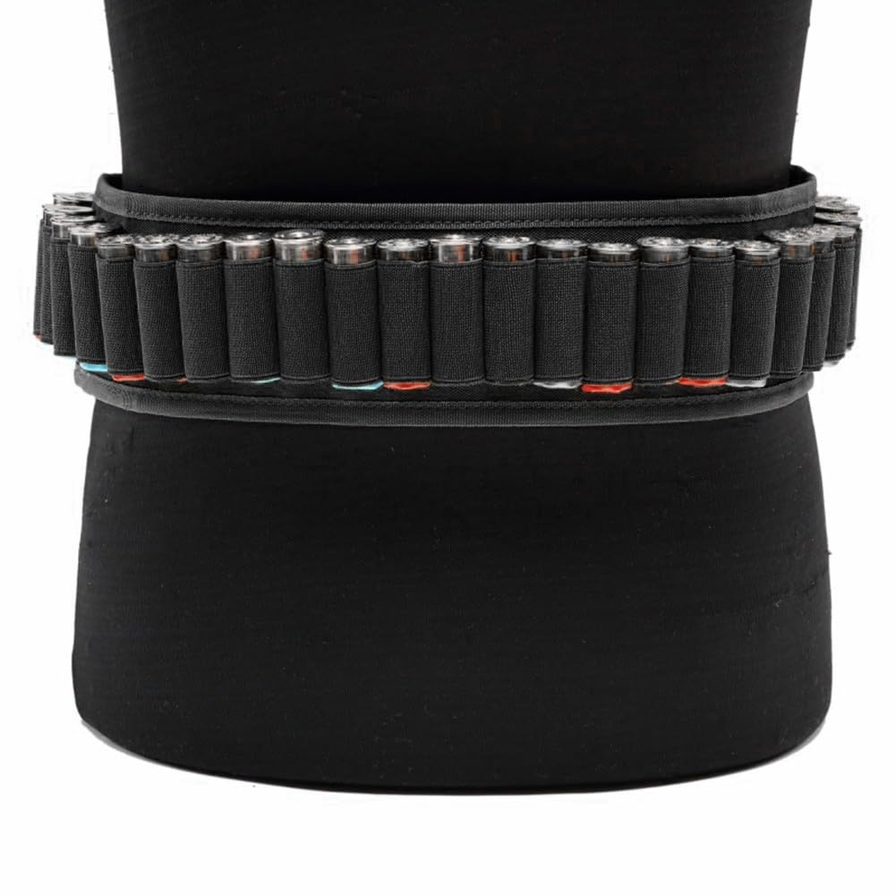 Cinturón para Cartuchos de 30 Balas, Bandolera para Cartuchos de Escopeta, cinturón de Hombro Ajustable para Escopeta, Bolsa portamuniciones con Hebilla de liberación rápida para Calibre 20