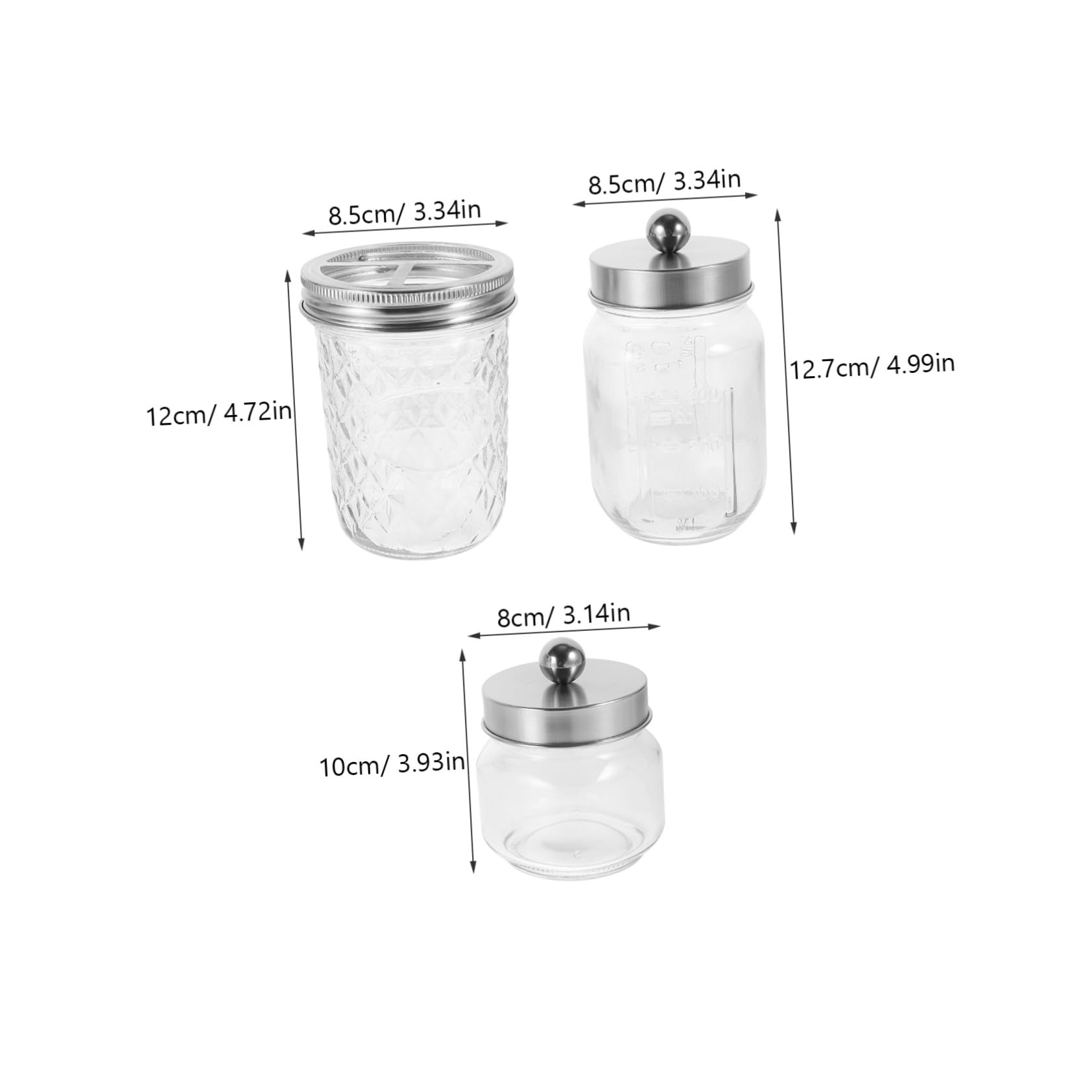 Conjunto Accesorios Baño 5 Piezas Tarros de Vidrio | Abs y Acero Inoxidable, Almacenamiento Portátil, para Baño y Obsequio de Inauguración