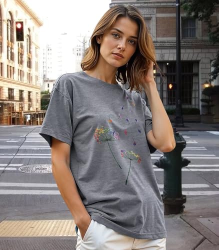 Women's Graphic T-Shirt Dandelion Graphic Tees Nature Hiking Adventure Outdoor Summer Short Sleeves Casual Tees Tops3