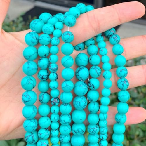 Image of 90pcs Adabele Natural Green Turquoise Howlite Gemstone 4mm (0.16 Inch) Round Beads