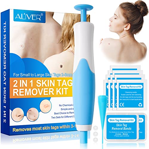 Skin Tag Remover Kit- Auto Skin Tag Remover Pen with 40 Micro and Regular Skin Tag Bands, Painless Skin Tag Remover Device for Small to Large Sized (2mm-8mm) Skin Tags