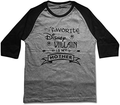 My Favorite Disney Villain is My Mother Shirt Tshirt Raglan 3/4 Sleeve Baseball Tee T-Shirts