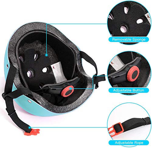 Image of Adjustable Helmet for Ages 3-16 Kids Toddler Boys Girls Youth,Protective Gear with Elbow Knee Wrist Pads for Multi-Sports Skateboarding Bike Riding Scooter Inline skatings Longboard Roller Skate