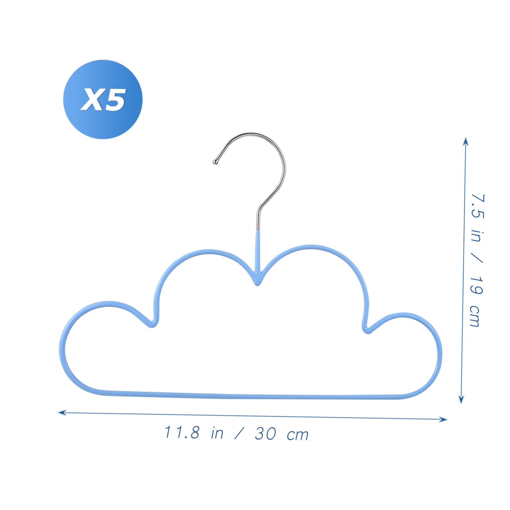 HEALEEP 5Pcs Cloud Shaped Multifunctional Hangers for Heavy Duty Non Slip Design for Clothing for Organizing Sky Themed Wardrobe