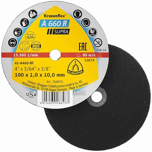Klingspor A 660 R Trennscheibe Kleintrennscheiben 50 mm, 76 mm, 100 mm wählbar: 100 x 1 x 10 mm 10 Stück