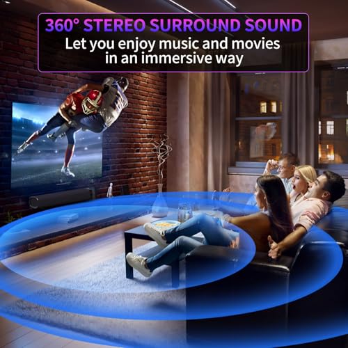 Sound Bar for Smart TV, Bluetooth Sound bar for TV with Optical/AUX/HD ARC, 50w Surround Sound Speakers, Surround Sound System for TV/PC/Gaming/Projectors, Wall Mountable PC Soundbar