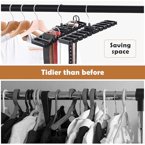 MEGAVOW Gürtelaufhänger für Schrank, Krawattenhalter, Gürtel Aufbewahrung mit 10 Steckplätzen, Krawattenhalter, Platzsparende, Gürtel-Organizer für Schrank-Organizer und Aufbewahrung, 1 Stück