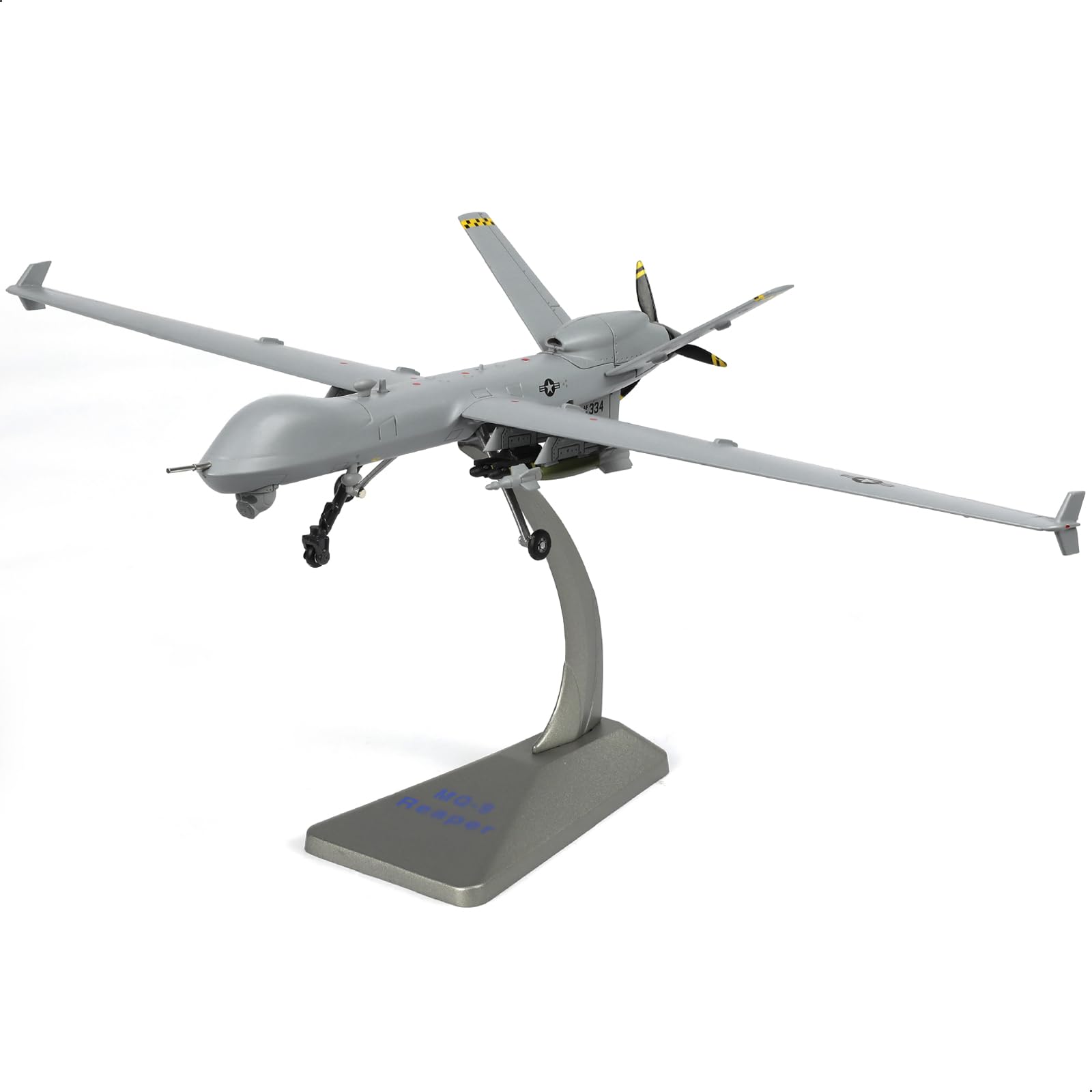 NUOTIE MQ-9 Reaper Drone 1/72 Metal Airplane Model Kits with Stand Wing DieCast Alloy Fighter Model Pre-Build Military Aircraft Collection for Display or Gift