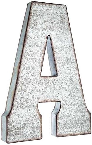 Amazon Com Huge 20 Metal Alphabet Wall Decor Letter A Rusted Edge Galvanized Metal Tools Home Improvement