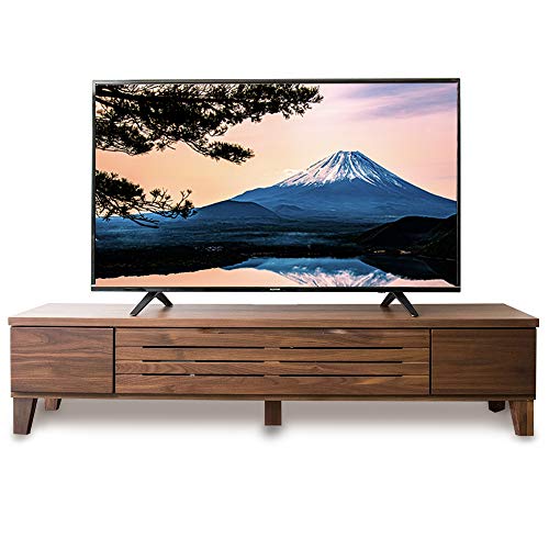 アイリスプラザ テレビ台 テレビボード ローボード 幅150cm 奥行45cm 高さ35cm 43型 50型 ブラウン 天然木 引き出し付き アルダー材 扉付 完成品 耐荷重30kg T-ATV-150