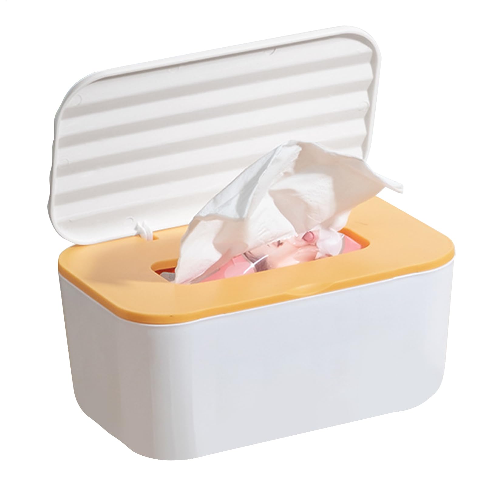 Wipe Box Dispenser,Tissue Refillable Case for Desk | Dustproof Sealable Baby Wipe Box for Nursery Makeup Diaper Kitchen Bathroom Table Storage Travel Toilet