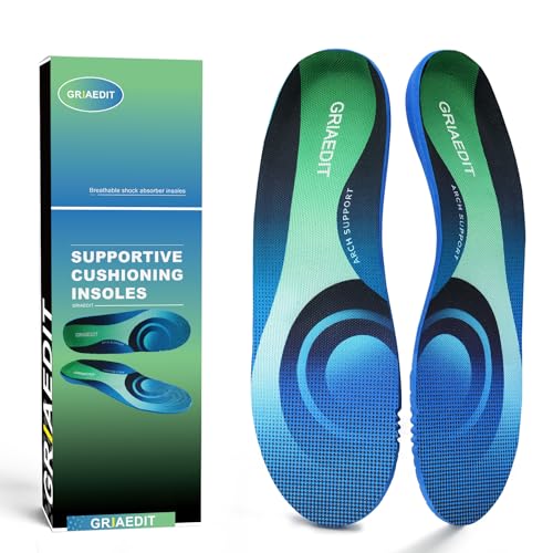 GRIAEDIT Plantar Fasciitis Insoles for Men Women,High Arch Support for Pain Relief,Inserts Orthotic...