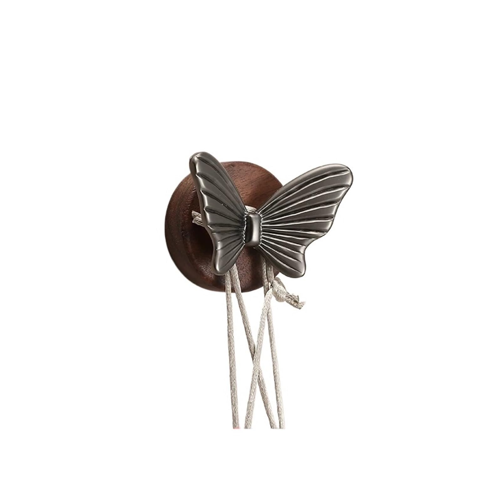 xN4gU9jf3c Bedroom Creative Wood Round Butterfly Wall-Mounted Coat Rack—No Drilling Required for Hooks Storage(Gris)