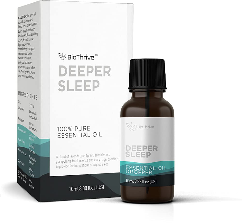 BioThriveDeeper Sleep Essential Oil 10ml Dropper Application