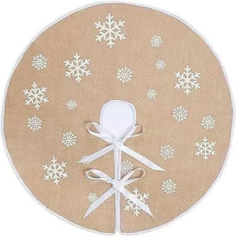 N&T NIETING 30 Inch Snowflake Tree Skirt Cover