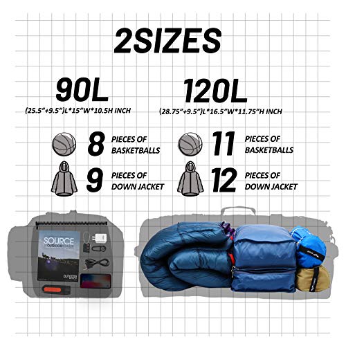 MIER Expandable Cargo Duffel Foldable Lightweight Sports Equipment Bag, 120L, Black