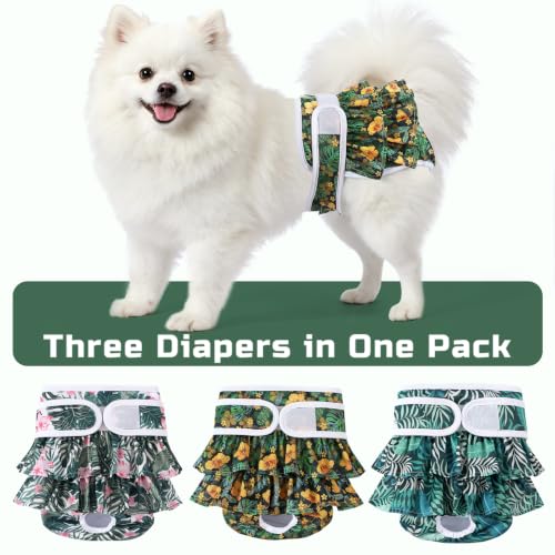 Image of Reusable Dog Diapers Female, Rainforest, M, 3 Pack