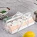 BBJ WRAPS Rectangle Cake Box Long Swiss Pumpkin Roll Cake Containers Transparent Bakery Packaging, 5 Sets, 11(L) X4(W) X3.7(H) Inch