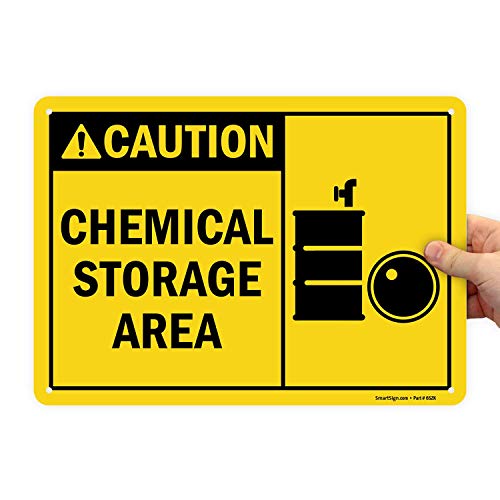 Panneau aluminium résistant SmartSign Caution Chemical Storage Area