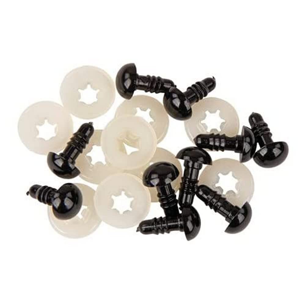 Rayher Yeux de sécurité Plastique AV rondelles, 10mm ø 10 pces Noir, 69255576
