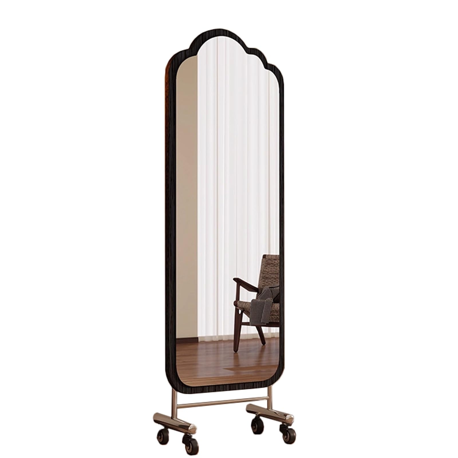 FGXHHS Mirror Shower Mirrors Full Length with Stand Vertically Only for Bathroom Bedroom Entryway(Black,50x150 cm)