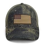 Patriot Series American Flag Hat 6-Panel Unstrutcuted American Flag Dad Cap (Olive Cirrus)