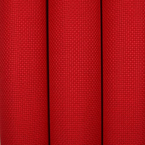 Image of KCS 3 pc of 15 inch x 18 inch Counted Cross Stitch Cotton Aida Cloth Needlework Rolled Fabric Box,14CT,Red
