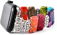 Vista 9 de Natural Stone Imperial Jasper Bracelet Beaded-Bands Compatibe with iWatch Series11 10 9 8 7 6 5 4 3 2 1, Handmade Elastic Stretch Beaded Strap For