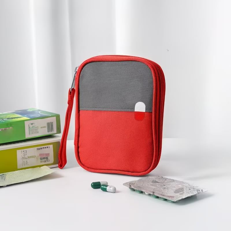 Image of Medicine Bag, First Aid Kit Box, Emergency Kit, First Aid Pouch, Medicine Pouch, Portable Medicine Storage Bag for Home, Office, Travel (Small) Pack of 1 (Malticolour)
