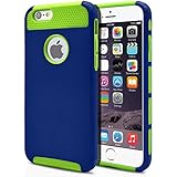 iPhone 6 Plus Case, MagicMobile® Cute Protective Hard Shockproof [Drop Protection] Fashion Cover for Apple iPhone 6 Plus (5.5') Impact Resistant Hybrid Thin Armor Case [ Dark Blue / Green] with Clear Screen Protector.