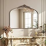 Micasso Large Bronze Vintage Mirror: 40'x29' French Baroque Antique Mirror - Traditional Ornate Decorative Wall Mounted Arched Mirrors for Wall/Mantel/Entryway/Hallway - Home Decor for Living Room
