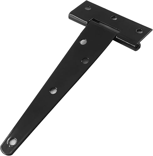 Vista 59 de Murtenze Paquete de 6 bisagras negras de 4 pulgadas con correa en T, bisagras de puerta de granero, bisagras en T para puerta de granero, cobertizo