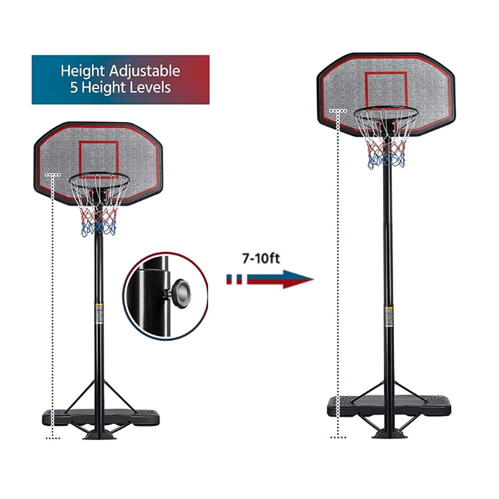 Yaheetech Canasta Baloncesto Pared Altura Ajustable 304-353 cm Soporte de  Baloncesto de Pie con Poste y Panel para Interior y Exterior Rojo