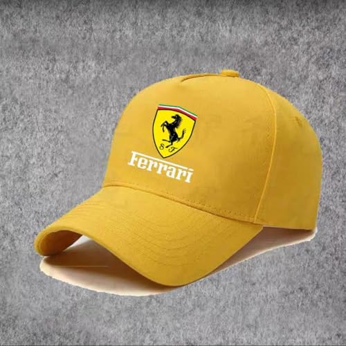 LSPBFB88 Basecap Herren für Ferrari, Sonnenschutz Basecap Damen Baseballkappe Baseball Cap,Yellow