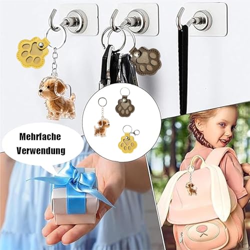 fufupaw 3 PCS Schlüsselanhänger Hund, Schlüsselanhänger Hundehaare, Tierhaar Anhänger Mit Pfotenabdruck, Katzen- und Hunde Set, Inklusive Goldener Retriever Design