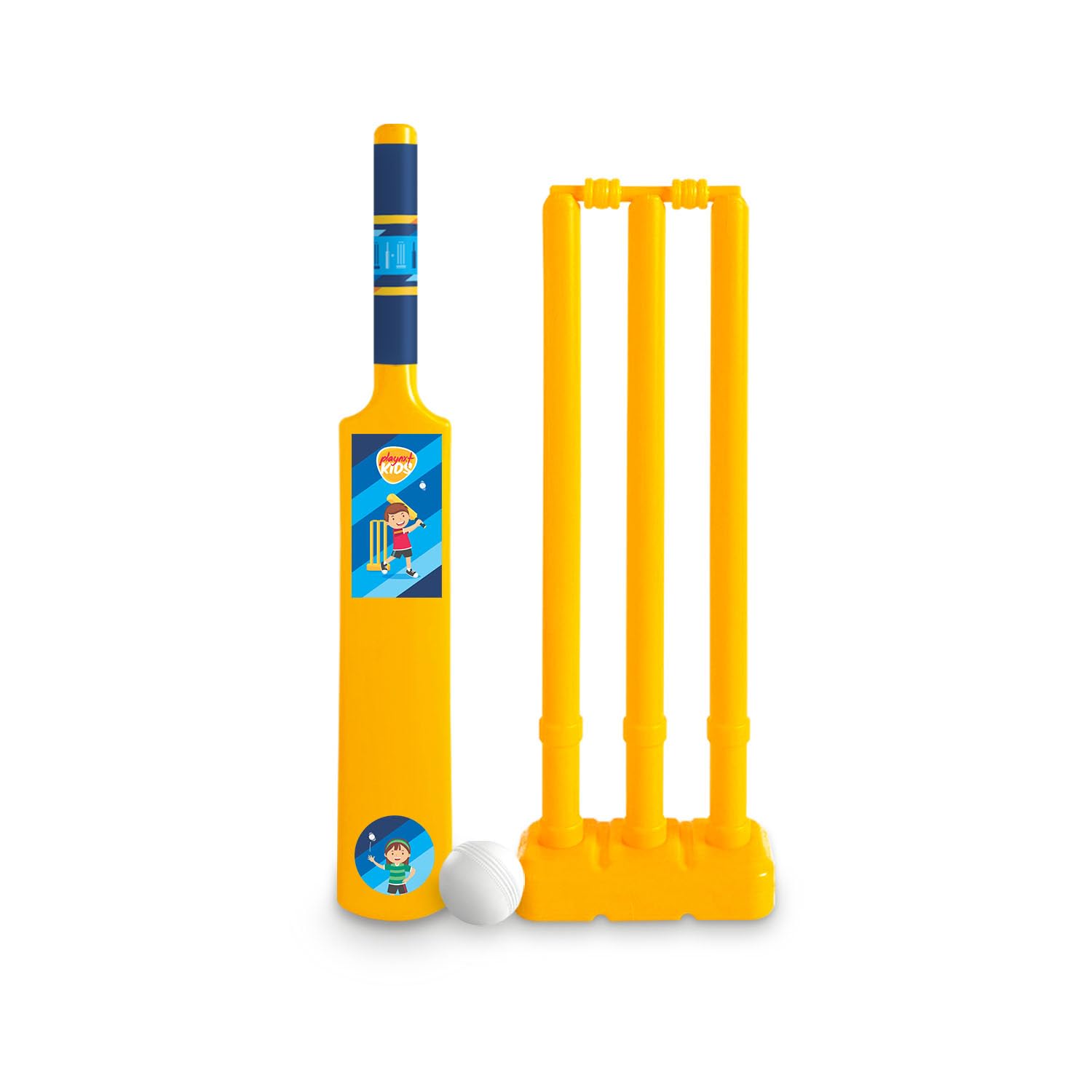 PLAYNXT Kids - Crickstart Cricket Set for Boys & Girls, Bat, Ball, Stumps & Bails Included, for Indoor & Outdoor Play, Yellow-image-35